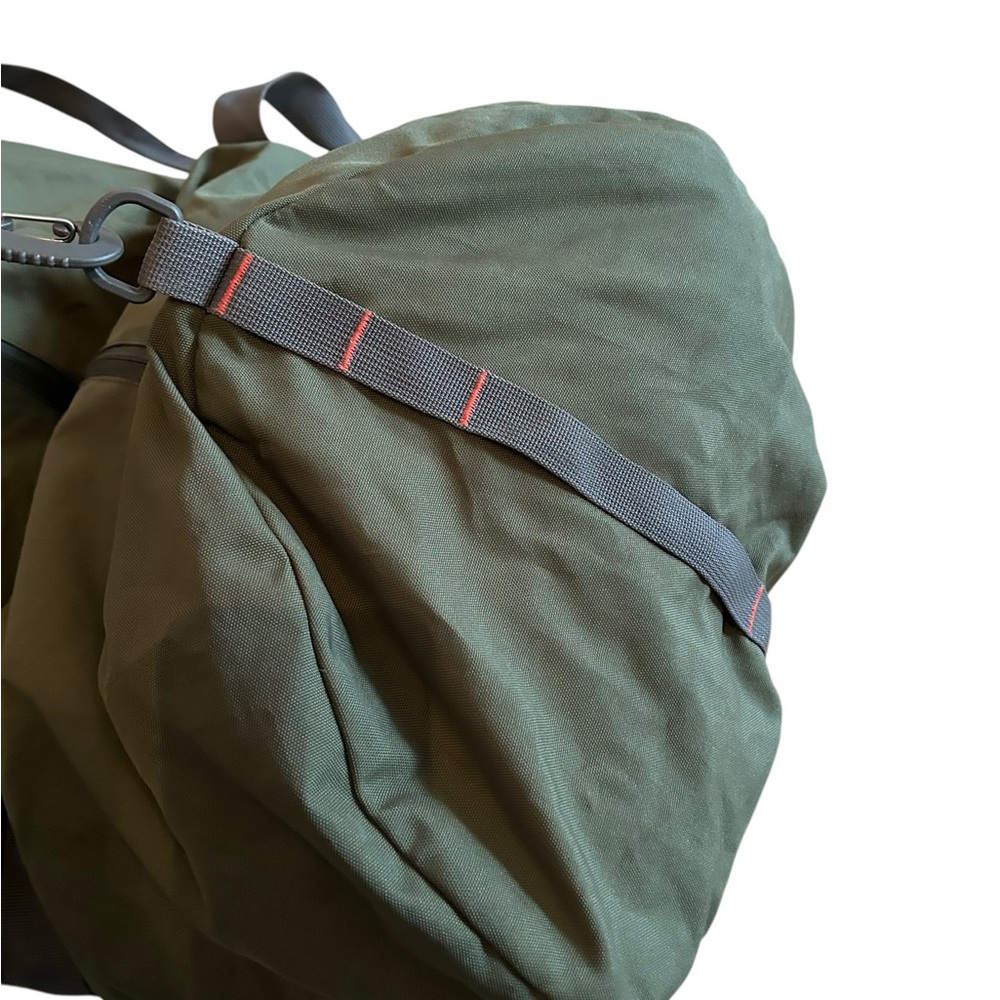 REI Dark Olive Canvas Collapsible Duffel Bag with Brown Straps - Picture 5 of 8